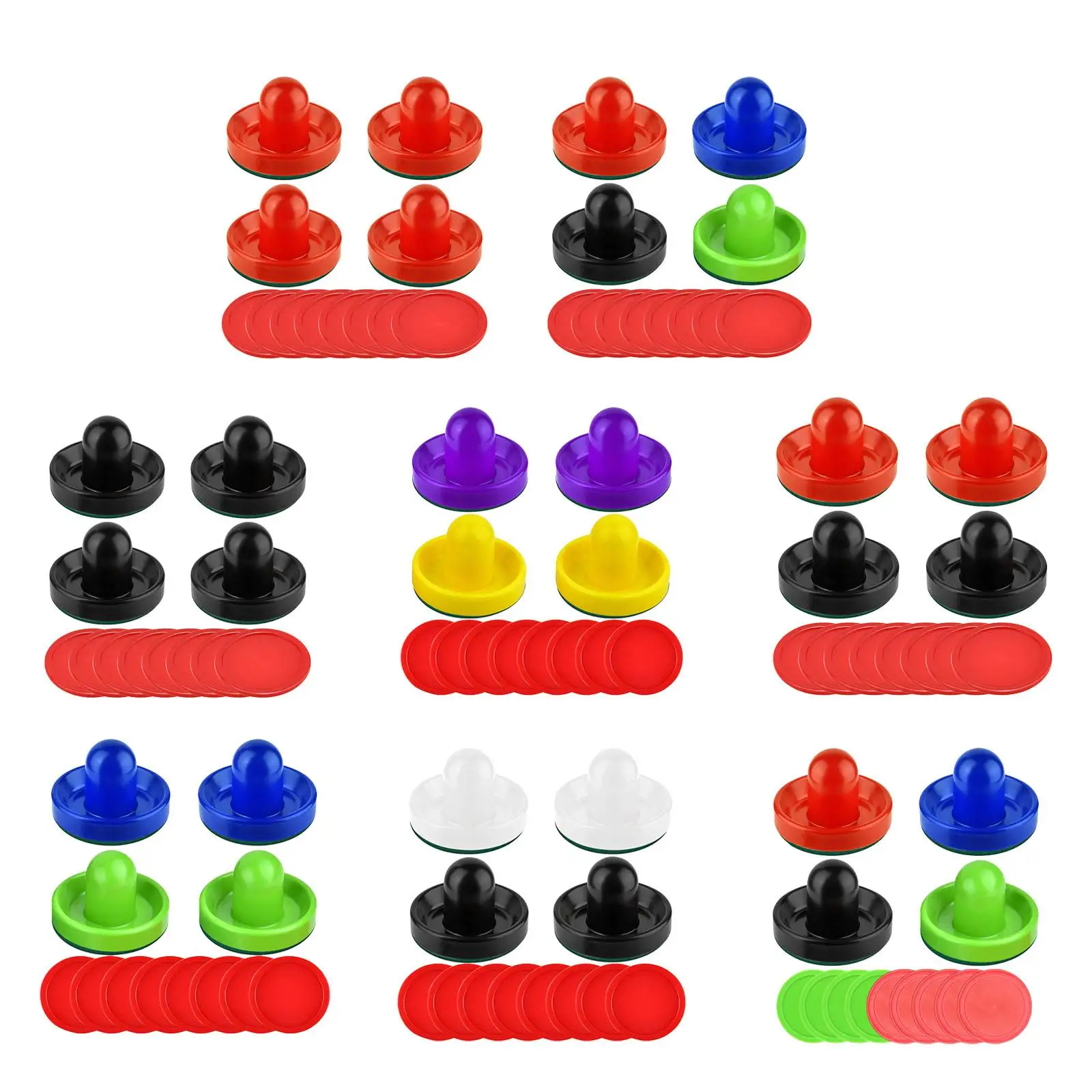 Standard Size Air Hockey Paddles Felt Bottom Replacement Parts Kit for Home Air Hockey Table Games