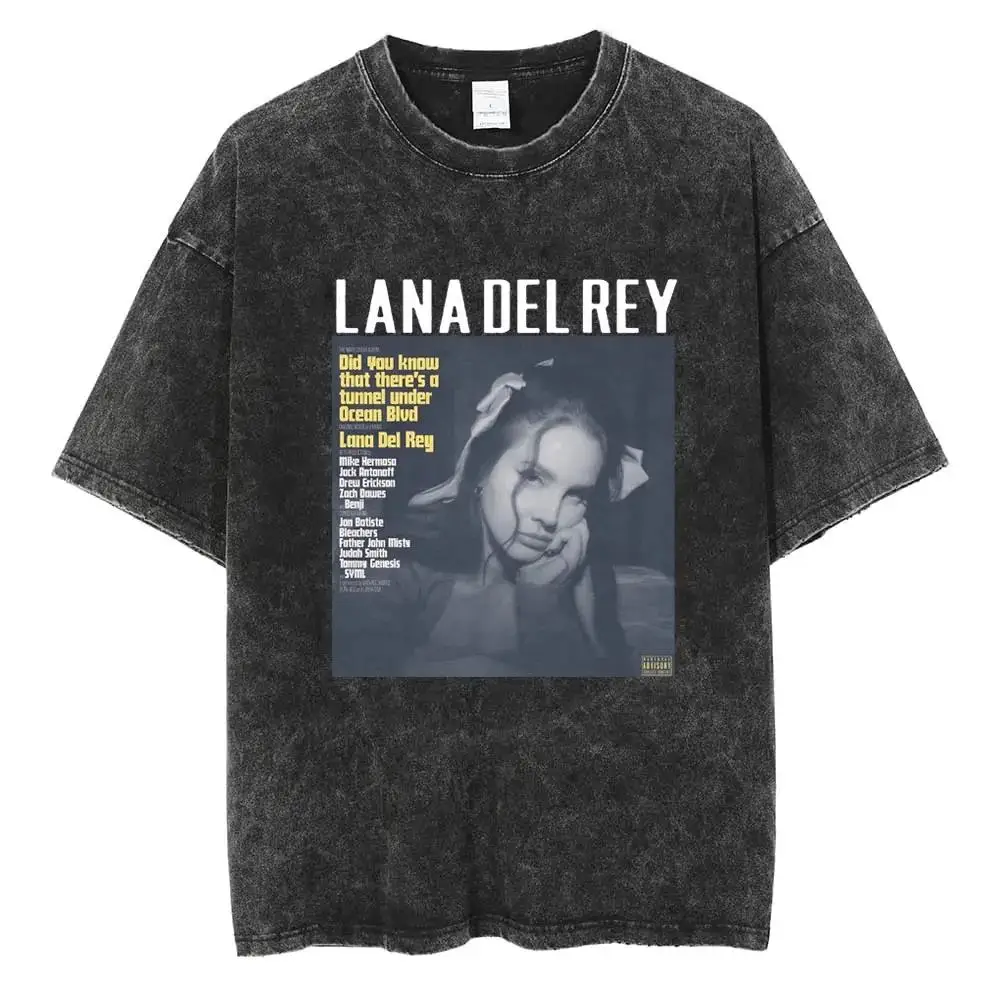 Vintage Washed Lana Del Rey Pure Cotton T Shirt Men Women High Quality Oversized  Short Sleeve T-shirts Cotton Tees Streetwear