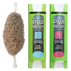 5M/20M 25mm 37mm 44mm Soluble PVA Mesh Refill Carp Fishing Feeder Water Soluble Sack Bait Wrap Bags PVA Bag Fishing Accessories