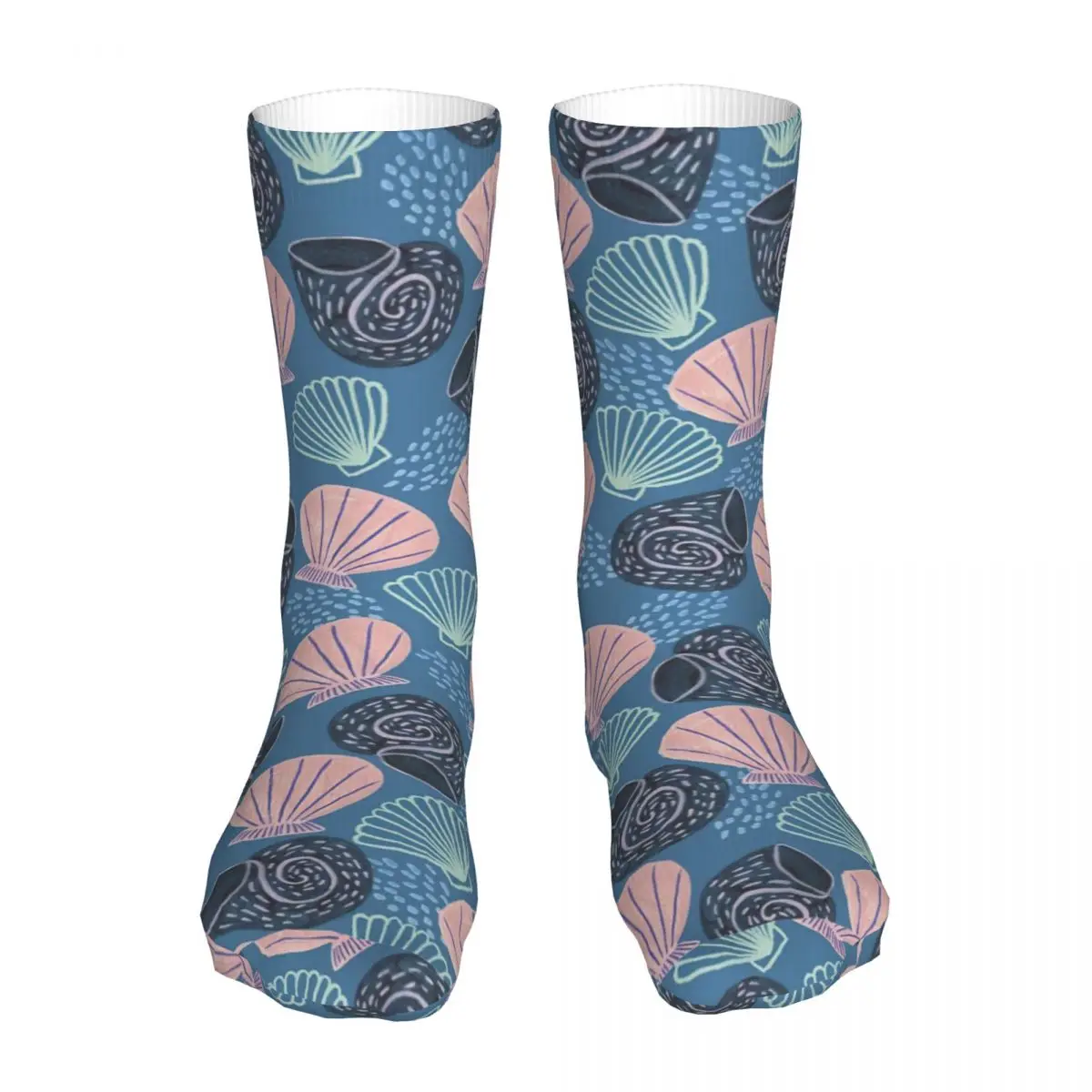 Men Sports Seashells Socks Cotton Compression Sea Ocean Woman Sock