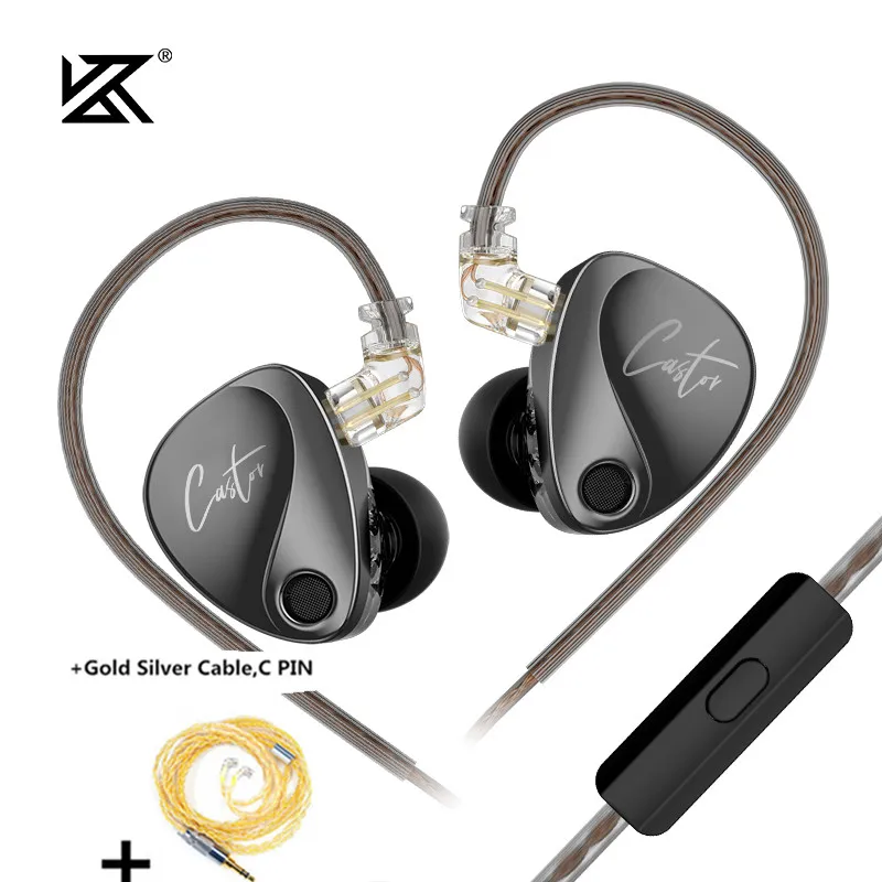 新しい KZ キャスターインイヤー HiFi イヤホン 2DD ダイナミック