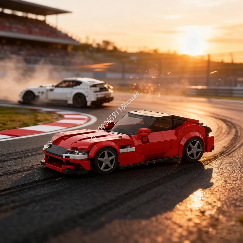 

300 шт. MOC Ferrariesd Cilindri, 2 цвета, модель красного города, рождественские подарки, строительные игрушки, блоки, сделай сам, креативная идея, кирпич, день рождения