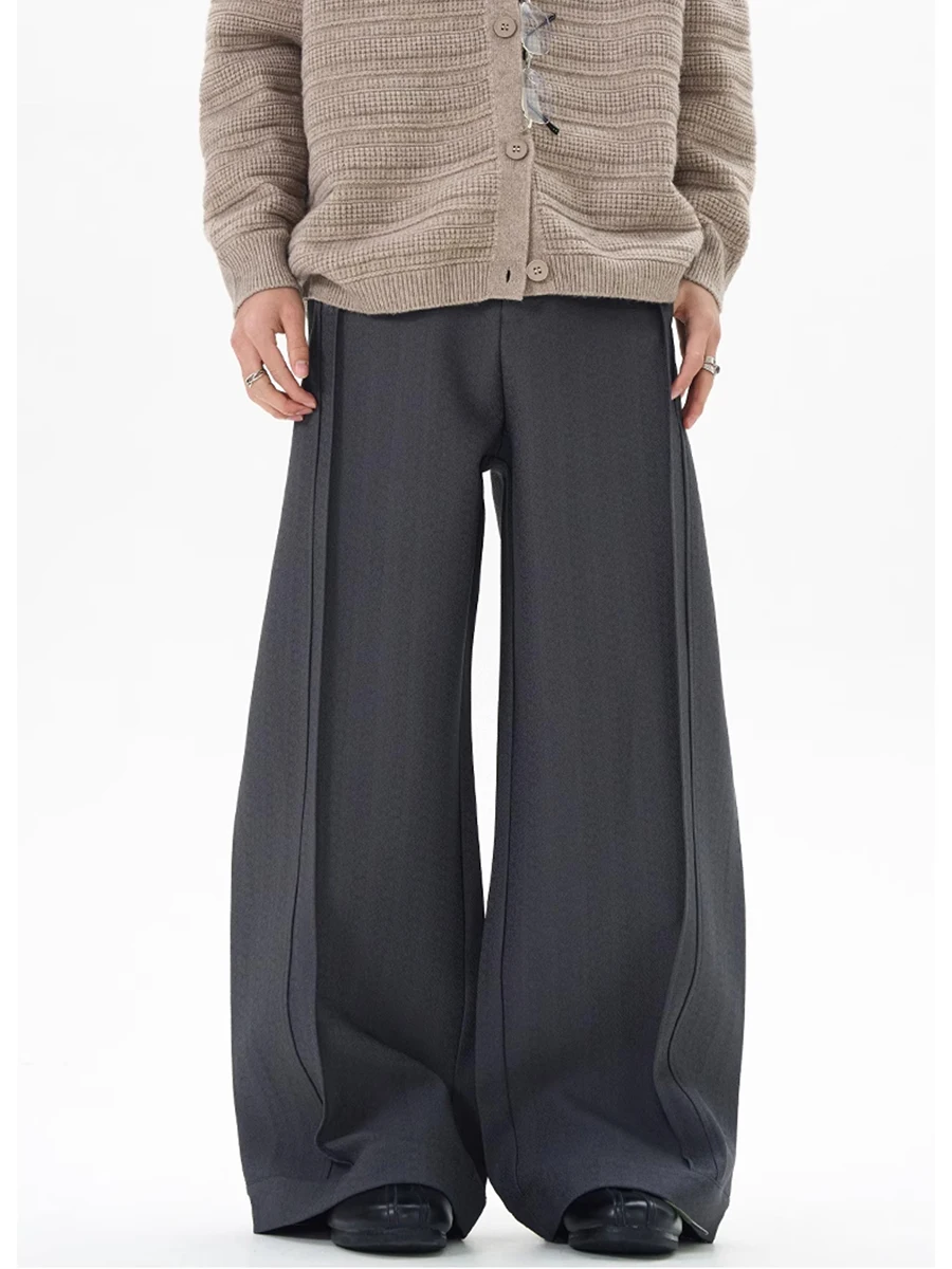 

RORORIRI женские брюки большого размера, серые, черные прямые брюки, винтажные широкие брюки в американском стиле ретро, рабочие брюки