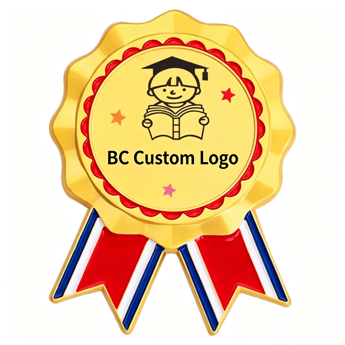 BC Custom semi-finished Memorial Medal Belt bow kids Reward Badges Uniforms Chest Pins Kindergarten Students Prizes