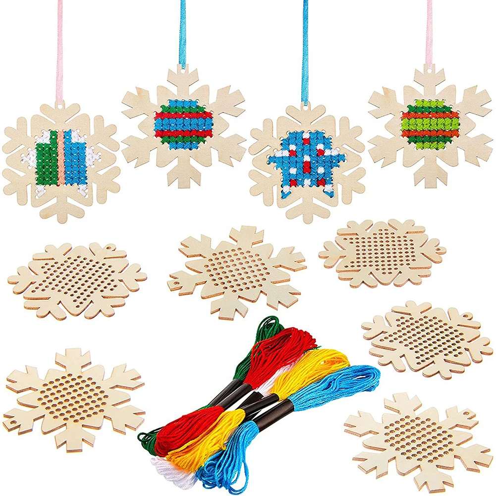 Embroidery Xmas Ornaments - Kreuzstich-Anhänger zum Aufhängen, Lebkuchenmann, Stickerei, Kunst-Anhänger,