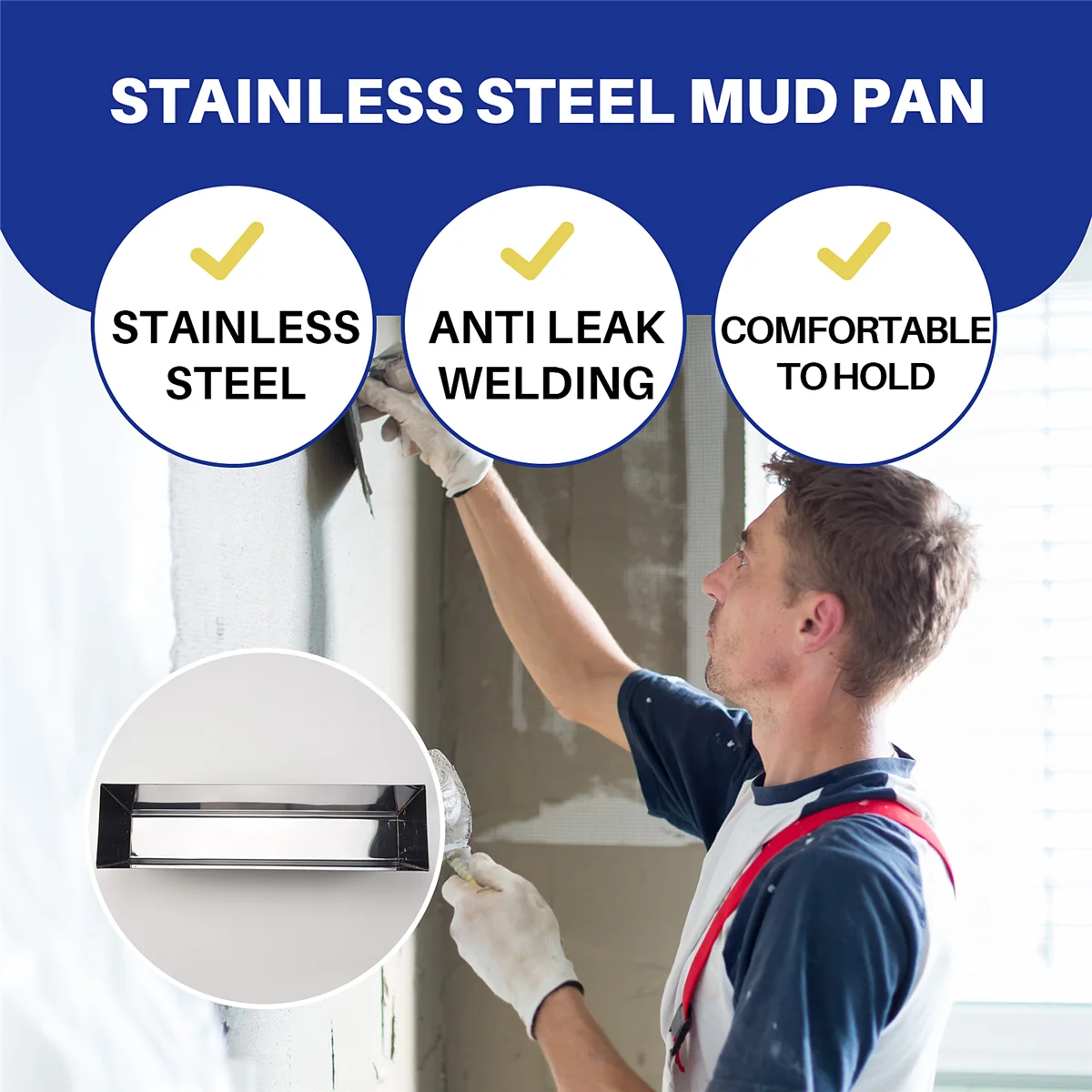 

LAVD 12HRG Non Slip Contoured Stainless Steel Heliarc Mud Pan, 14Inch