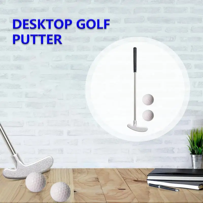 Mini Golf Clubs Stainless Steel Shaft Zinc Alloy Head Portable Golf Clubs 2-Way Putter Golf Accessories For Living Rooms