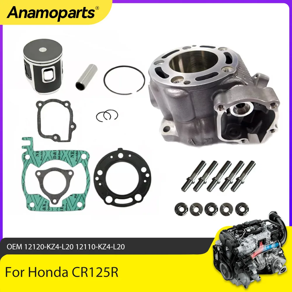 Motorcycle Engine Parts Cylinder Piston Rebuild Overhaul Gasket Kit For Honda CR125R CR125 54mm Bore 2000-2002 12110-KZ4-L20