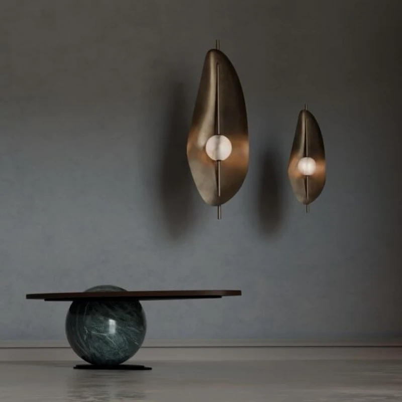Modern minimalist marble wall lamp, living room, bedroom, hotel, study, homestay wall lamp, natural marble wall lamp