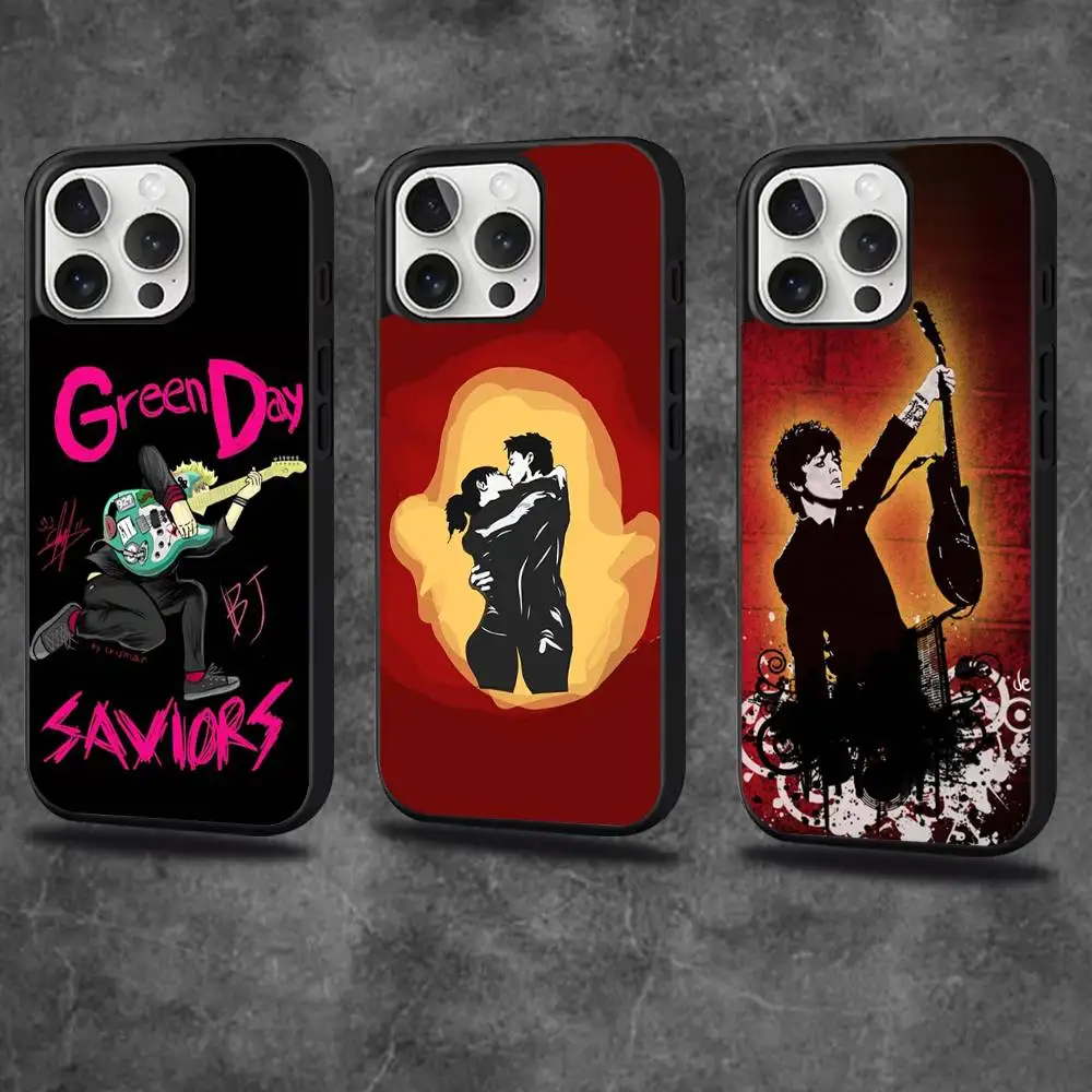 

G-Green Day Band Phone Case For iPhone 16,15,14,13,12,11,Pro,Max,Plus,Mini,SE4,E Magnetic Magsafe Wireless Charging