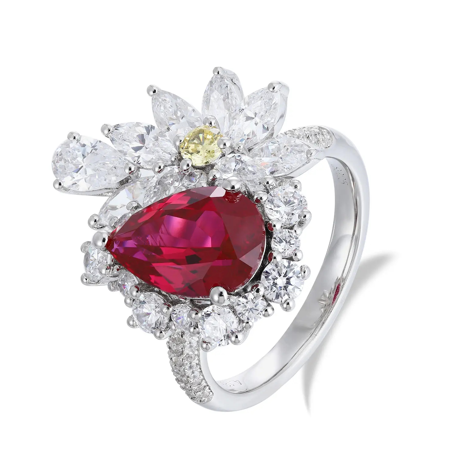 Anster Jewelry New Arrival Luxury Lab Grown Ruby Jewelry Ring for Women High Quality Fancy Design Gift Party Jewelry Accessories