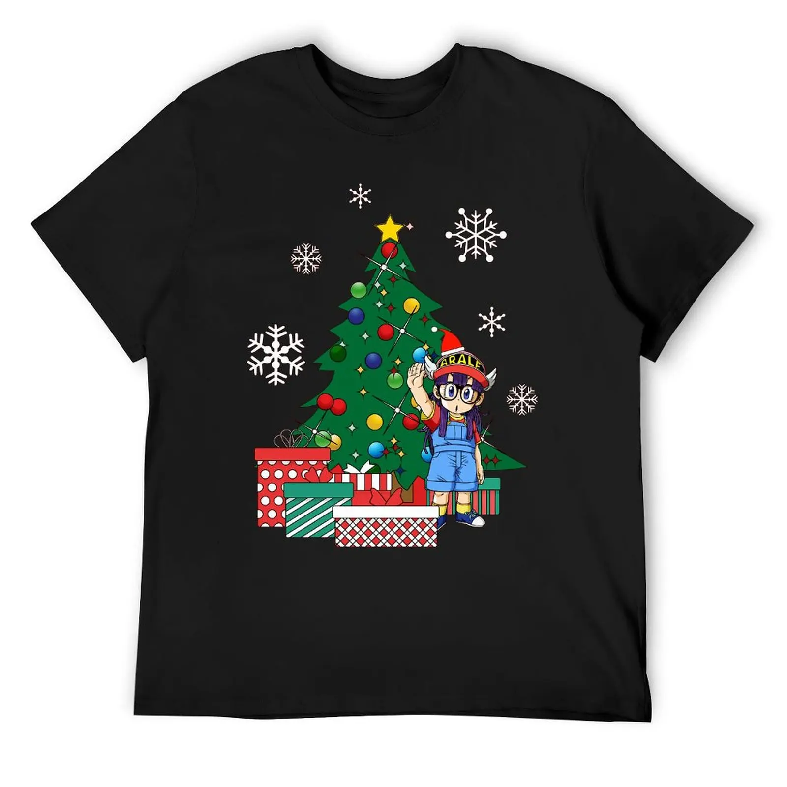 Arale Around The Christmas Tree Dr Slump Essentia T-shirt Round Neck Campaign  Humor Graphic Tshirt Funny Leisure USA Size