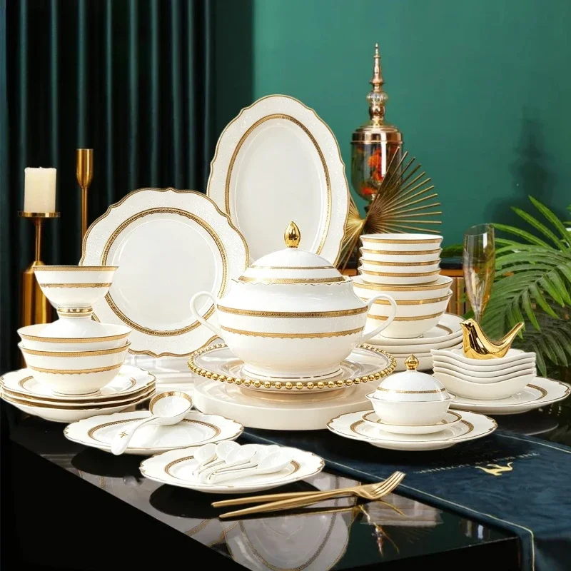 Nordic Unique Dinnerware Sets Full Set Aesthetic Italian Luxury Dinner Sets Ceramic Designer Elegant Vajilla Ceramica Dinnerware