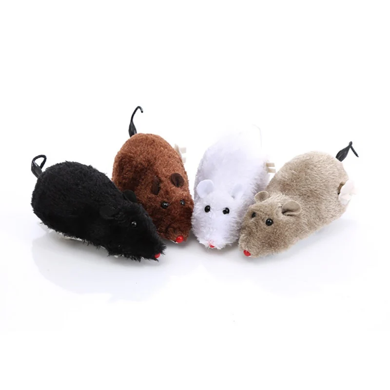 Interactive Cat Toy Mouse Moving Automatic Cat Toys Mice with Spring Wheels for Kitten Indoor Outdoor Exercise Play