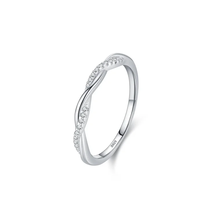 

Classic S925 Sterling Silver Female Micro Diamond Ring for Engagement Party