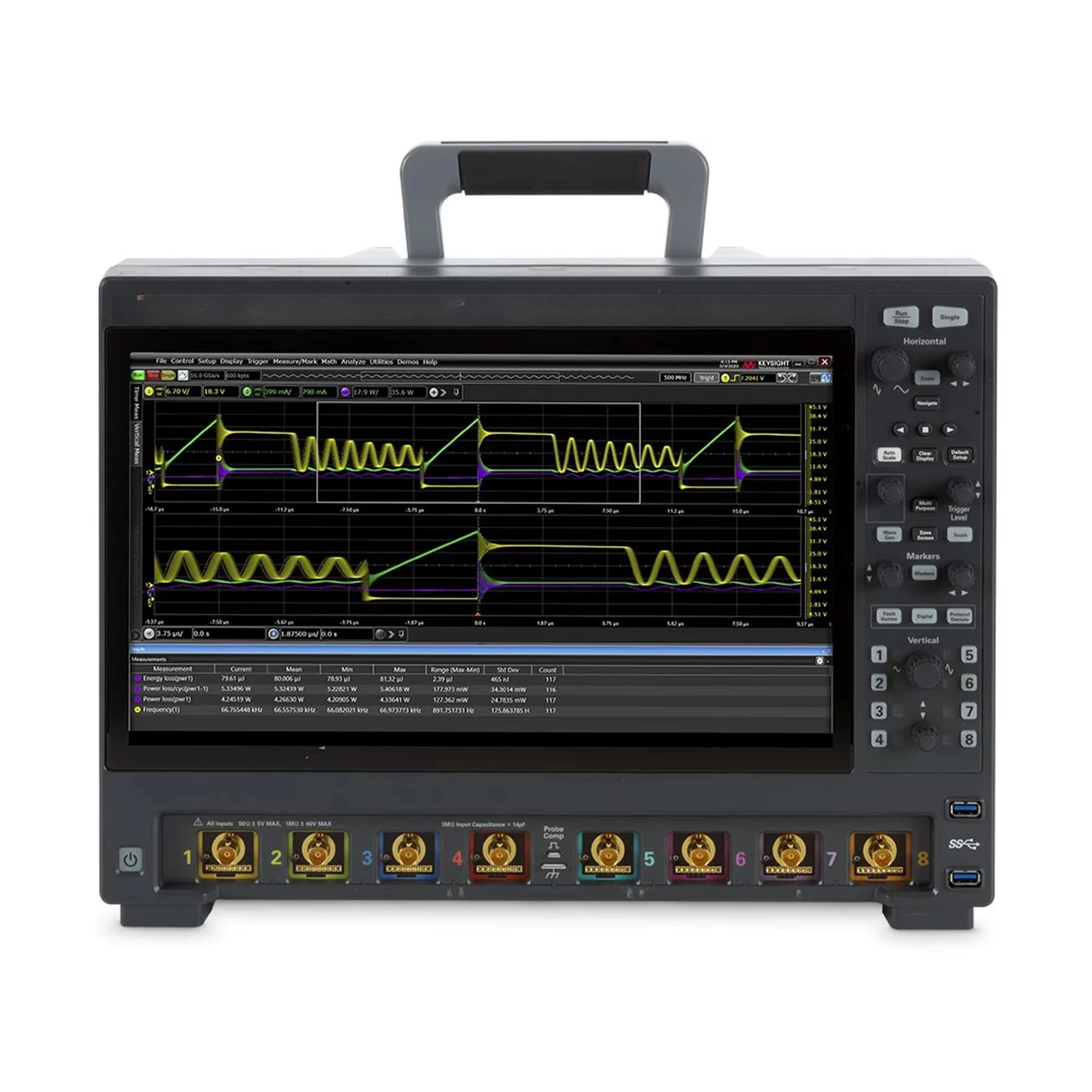 EXR108A Infiniium EXR Series Digital Portable Oscilloscope 1 GHz 8 Channels 1.6 Gpts Maximum Memory Depth 16 GSa/sec