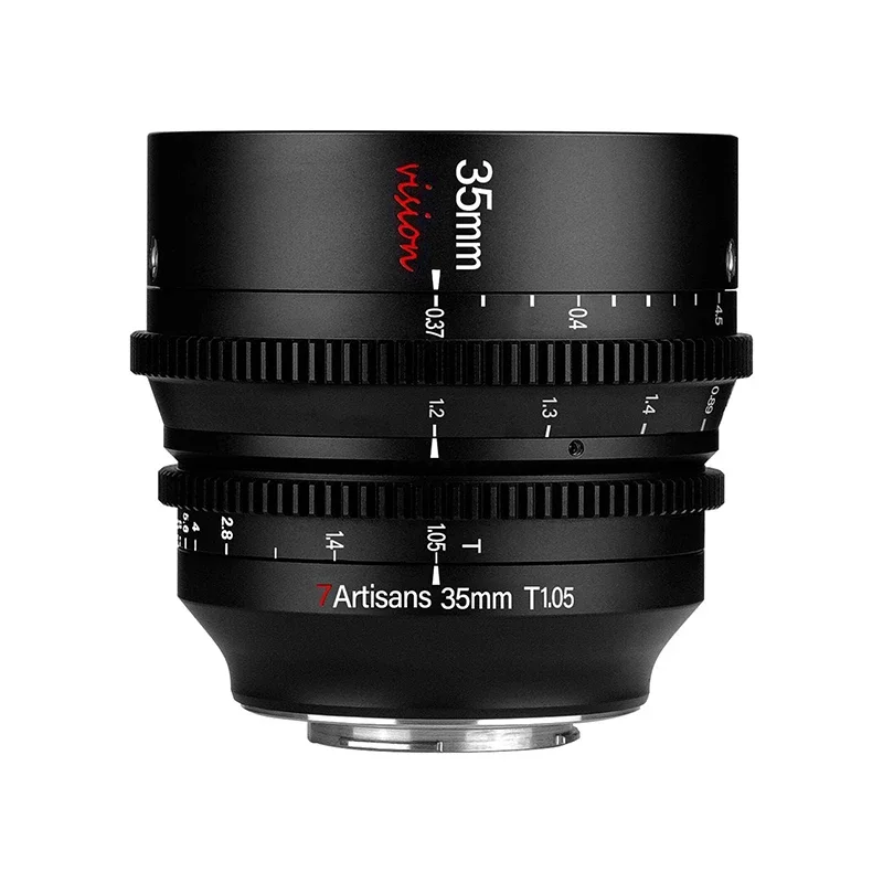 7Artisans 35mm T1.05 Enfoque manual Lente Cine de visión de gran apertura para E/R/L/FX/M43 Compatible con cámara con montura E