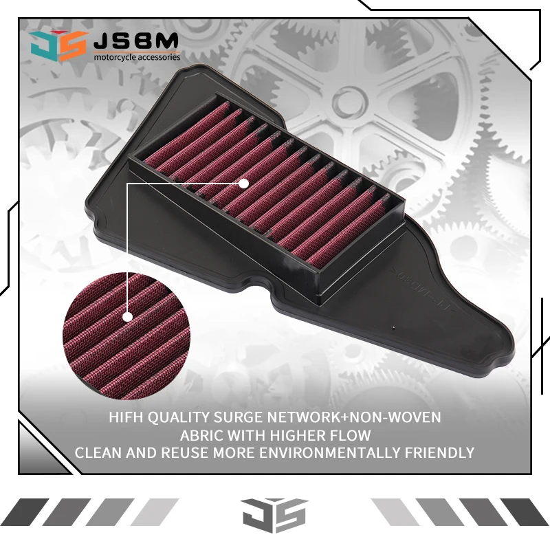 

JSBM Motorcycle Washable Air Filter For Yamaha Signus GT125 Avenue 125 125GT ZY125T-13 AS125 BE8-E4450-00 2TS-E4450-00