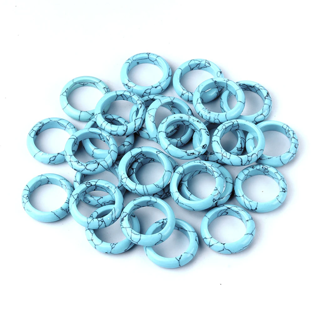 1pc 27mm Natural Stones Tiger Eye Sodalite Amethyst Ring For Jewelry Making Crafts Home Decoration