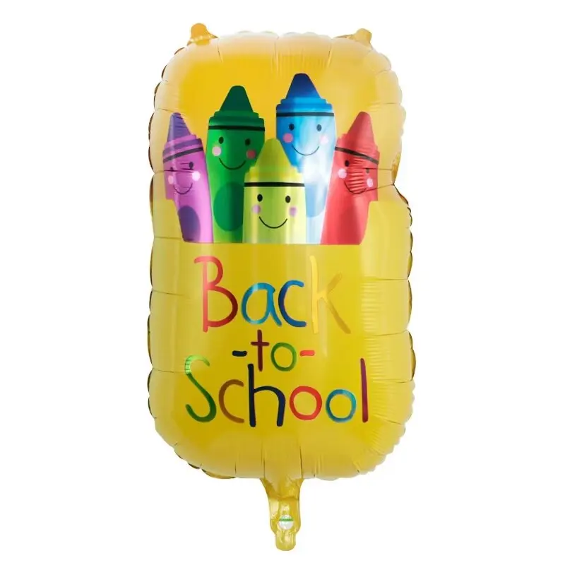 Back To School Aluminum Film Balloons Welcome Back Pencil Schoolbag School Bus School Opening Party Decoration Balloons