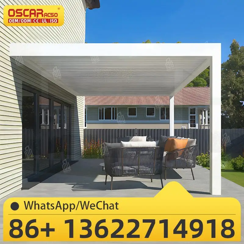 

Waterproof Motorized Louvered Pergola Awning Systems in Backyards Patios Gardens pergola