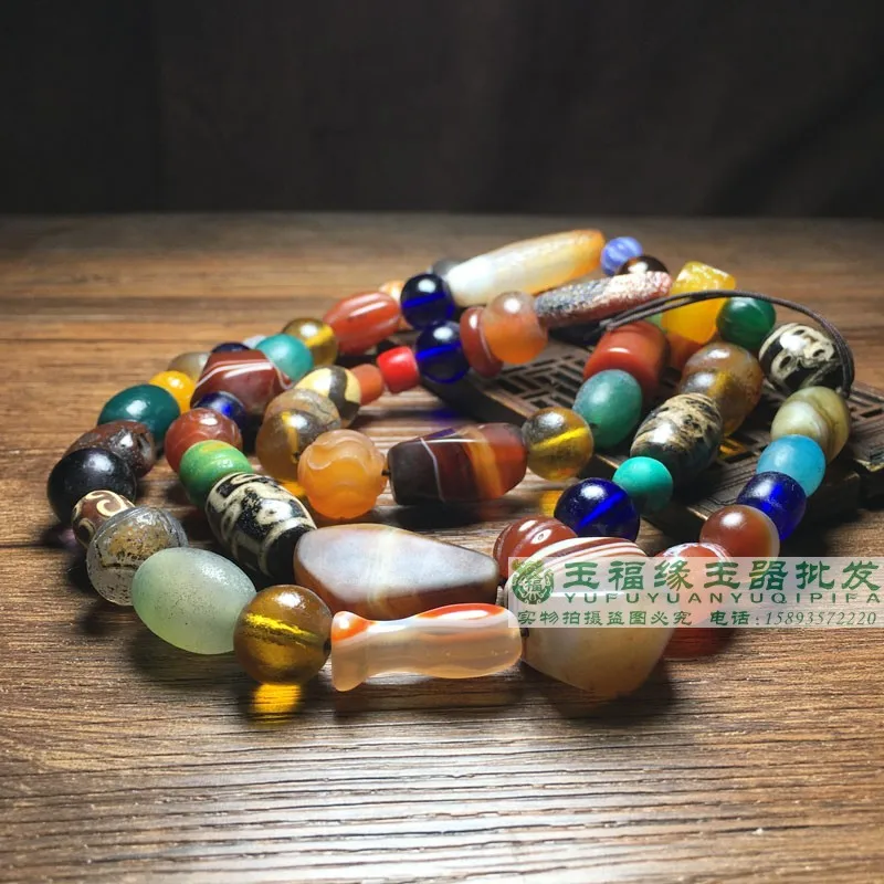 

1pcs/lot antique bag pulp agate multi treasure necklace random jade beads pendant accessories special price