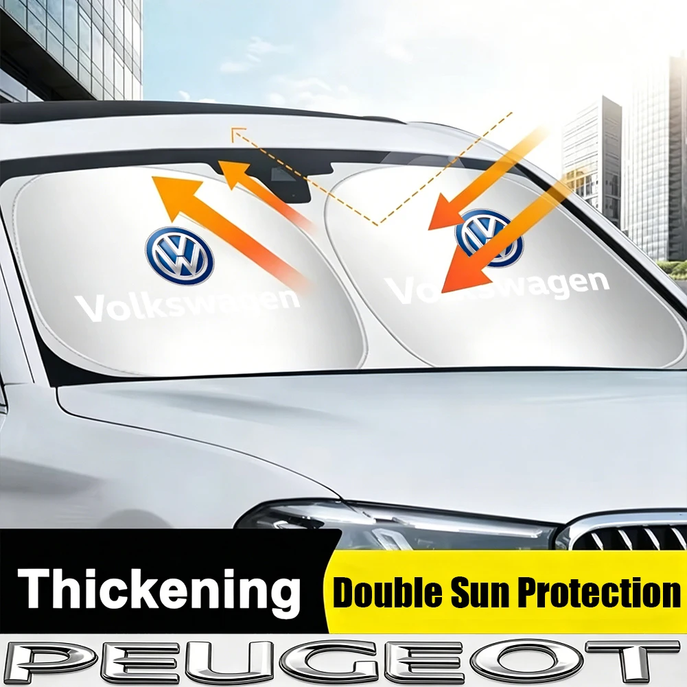 Faltbare Auto-Windschutzscheiben-Sonnenschutzvorrichtungen für den Innenraum, Zubehör für VW Golf T‑Roc Tiguan Polo Passat T‑Cross Taigo ID.4 ID.7 – Detail 4