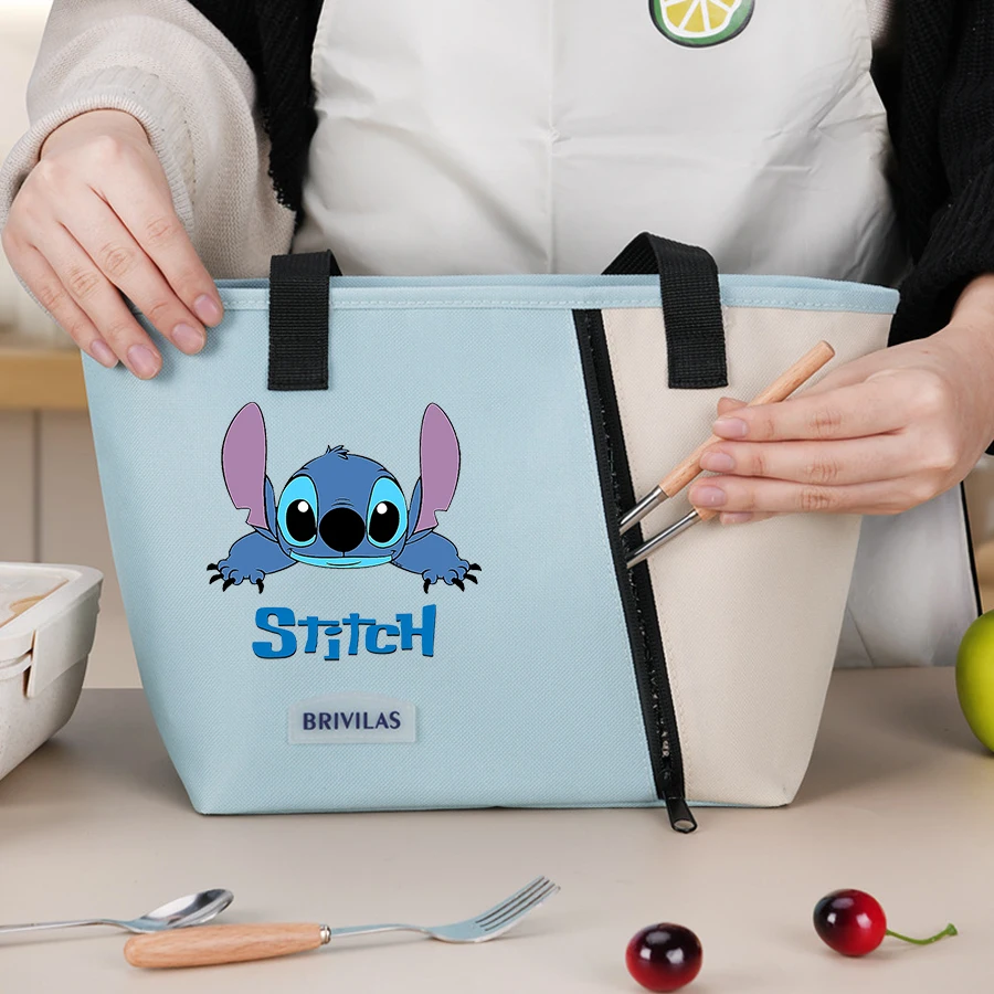 

Lilo & Stitch Disney Portable Insulation Bag Lunch Box Aluminum Foil for Rice Bags Picnic Storage Bag Waterproof Storage Bags