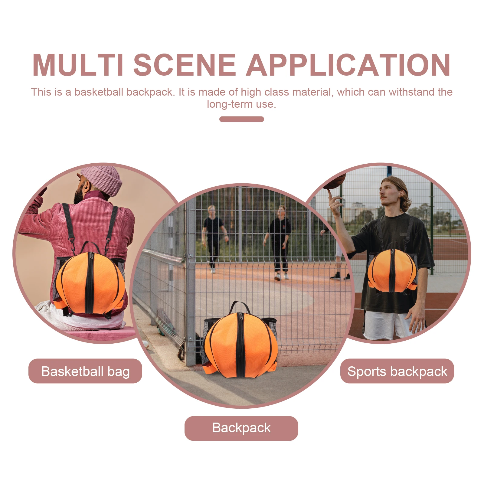 

1 set Basketball Backpack Oxford Cloth Storage Bag for Sports Balls Football Volleyball Large Capacity Durable School Equipment