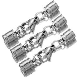 5pcs Lot 2 3 4 5 6mm Stainless Steel Lobster Clasp Buckle Leather Cord Lock Kit for DIY Leather Bracelet Jewelry Making Supplies