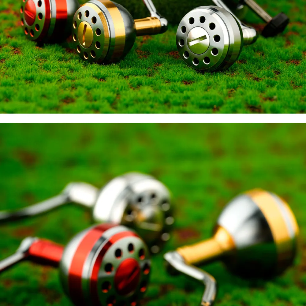 Full Metal Spinning Fishing Reel Handle Upgrade Parts Aluminum Alloy CNC Rocker Arm Ergonomic Grip Replacement Accessory
