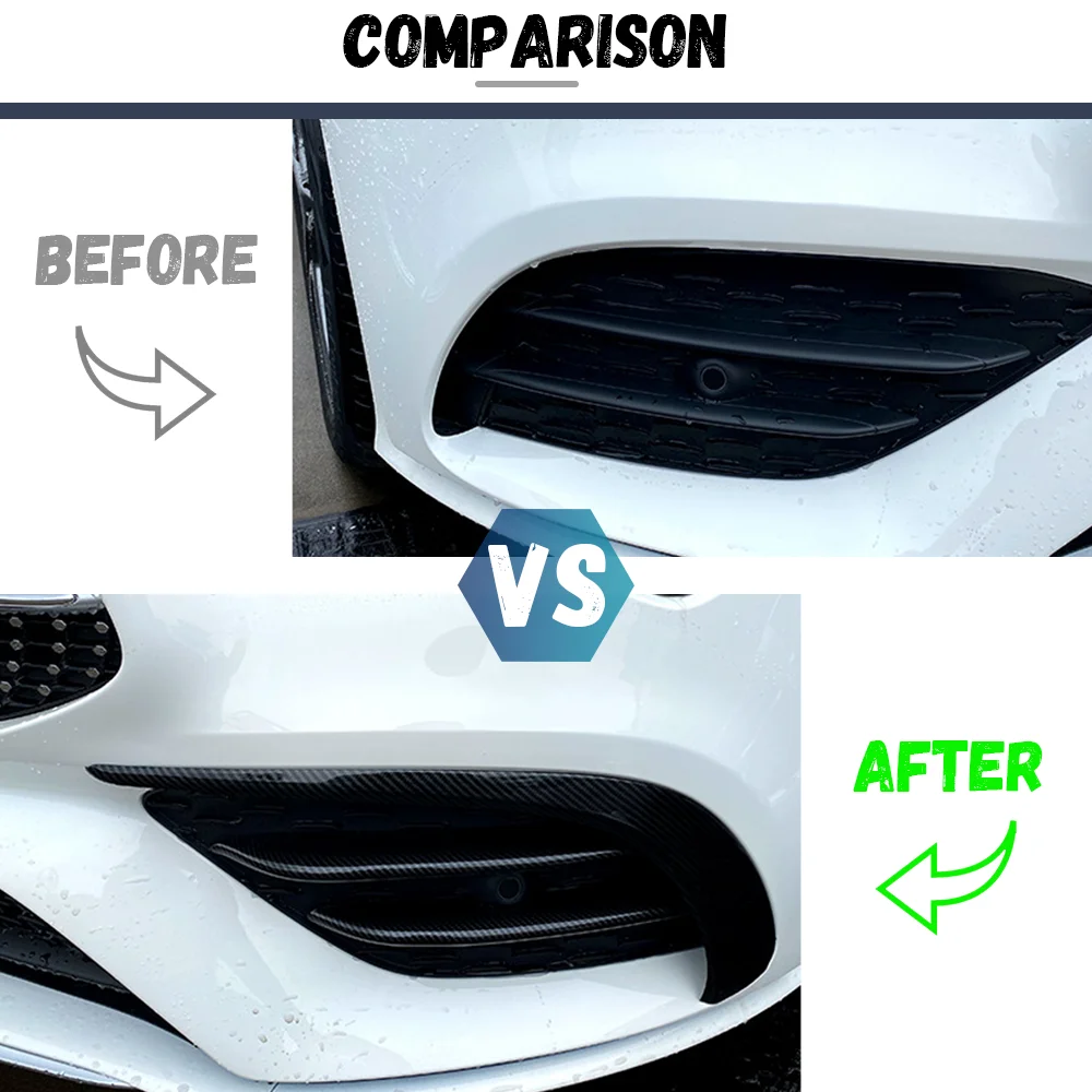 For Mercedes Benz CLA-Class C118 W118 CLA200 260 2020-2023 Car Front Fog Lamp Lights Strips Trim Front Bumper Spoiler Splitter
