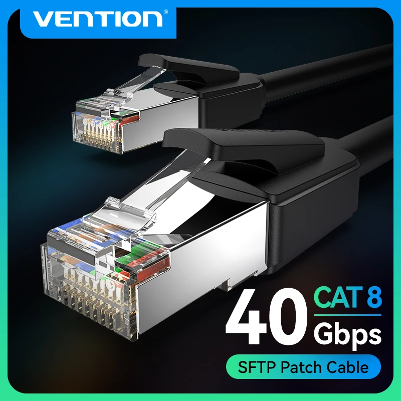 Vention Cat8 Ethernet Cable SFTP 40Gbps 2000MHz Cat 8 RJ45 Network Lan Patch Cord for Router Modem Internet RJ 45 Ethernet Cable