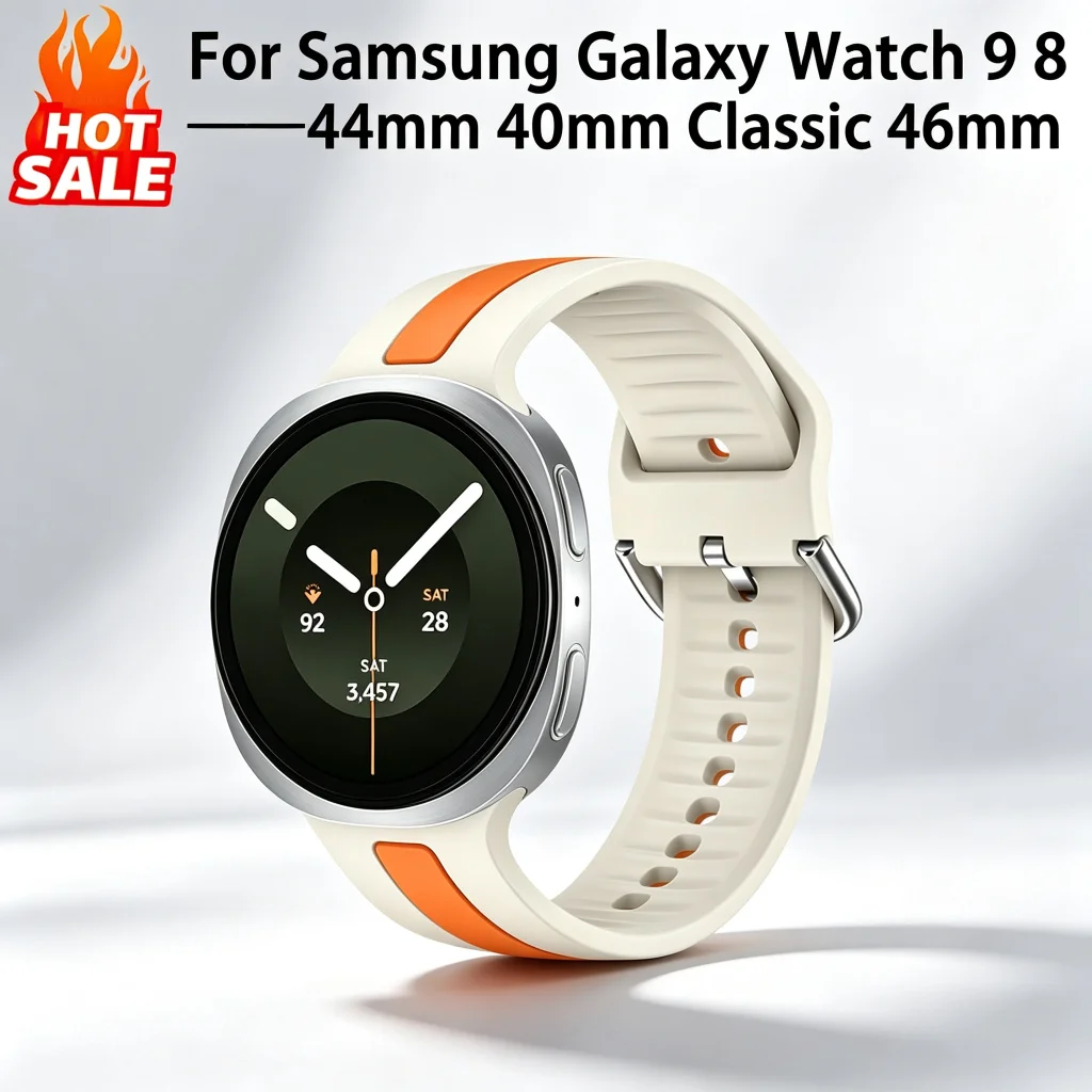 Silicone Strap for Samsung Galaxy Watch 8 Classic 46mm Replacement Sport Bands Bracelet Correa Galaxy Watch 9 8 44mm 40mm