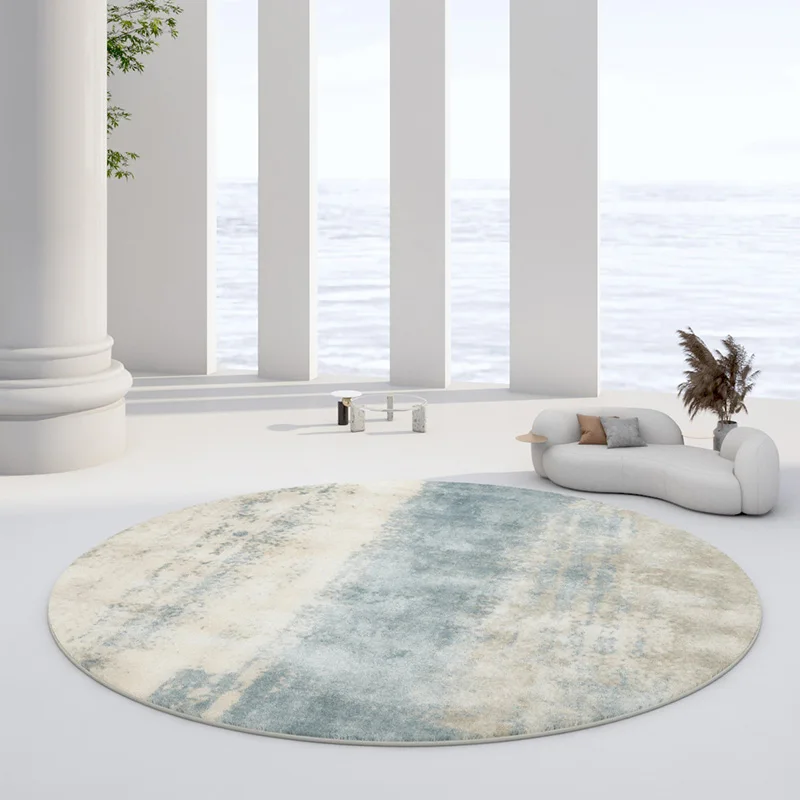 European Style Plush Round Rug – Soft Thick Floor Mat for Bedroom & Living Room Home Decor