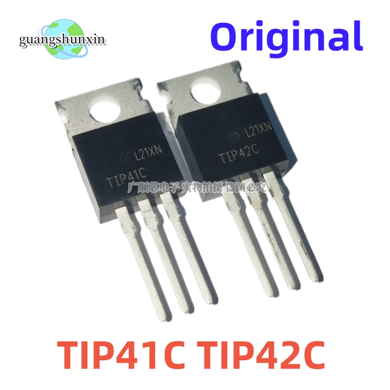 10PCS 100% New Imported Original TIP41C TIP42C TIP41 TIP42 TO-220 Darlington Power Transistor Tube 6A 100V