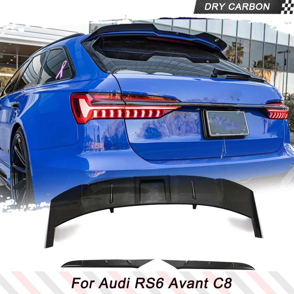 

Dry Carbon Car Rear Roof Spoiler Wing For Audi RS6 C8 Avant 4-Door 2019-2021 Rear Window Roof Wing Spoiler Car Accessories