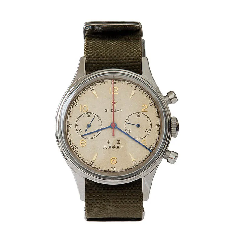 1963 Pilot\'s Watch Chronograph Seagull ST1901 Hand Mechanical Movement Air Force Reloj Hombre leather casual