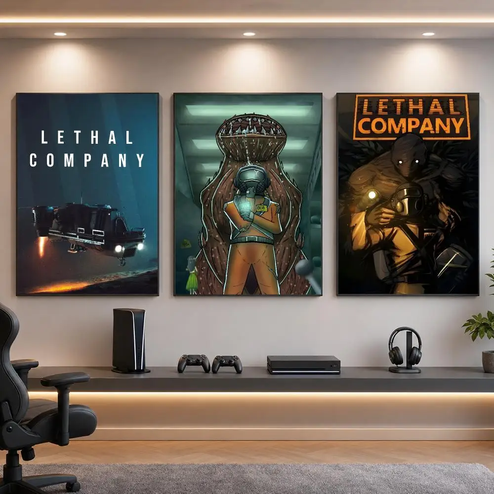 Game L-Lethal Company Poster HD Removable Wall Art Gift Bedroom Lounge Dorm Office Gaming Cafe Bars