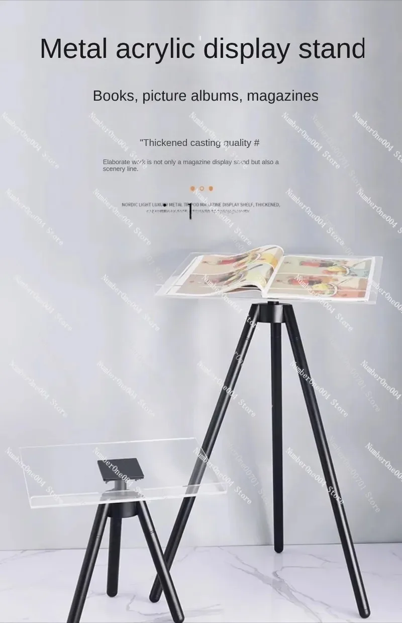 Open The Display Stand Floor Acrylic Bookstore Photo Album Flip Reading Big Book Stand Tripod Magazine Rack