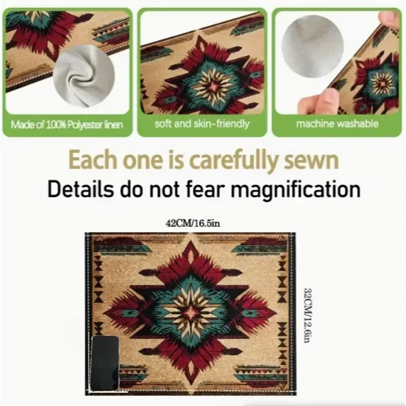 عيد ميلاد سعيد الطباعة تحديد الموقع مقاوم للماء عطلة طاولة طعام حصيرة قابل للغسل تحت عنوان المطبخ استخدام للديكور أدوات المائدة الاحتفالية