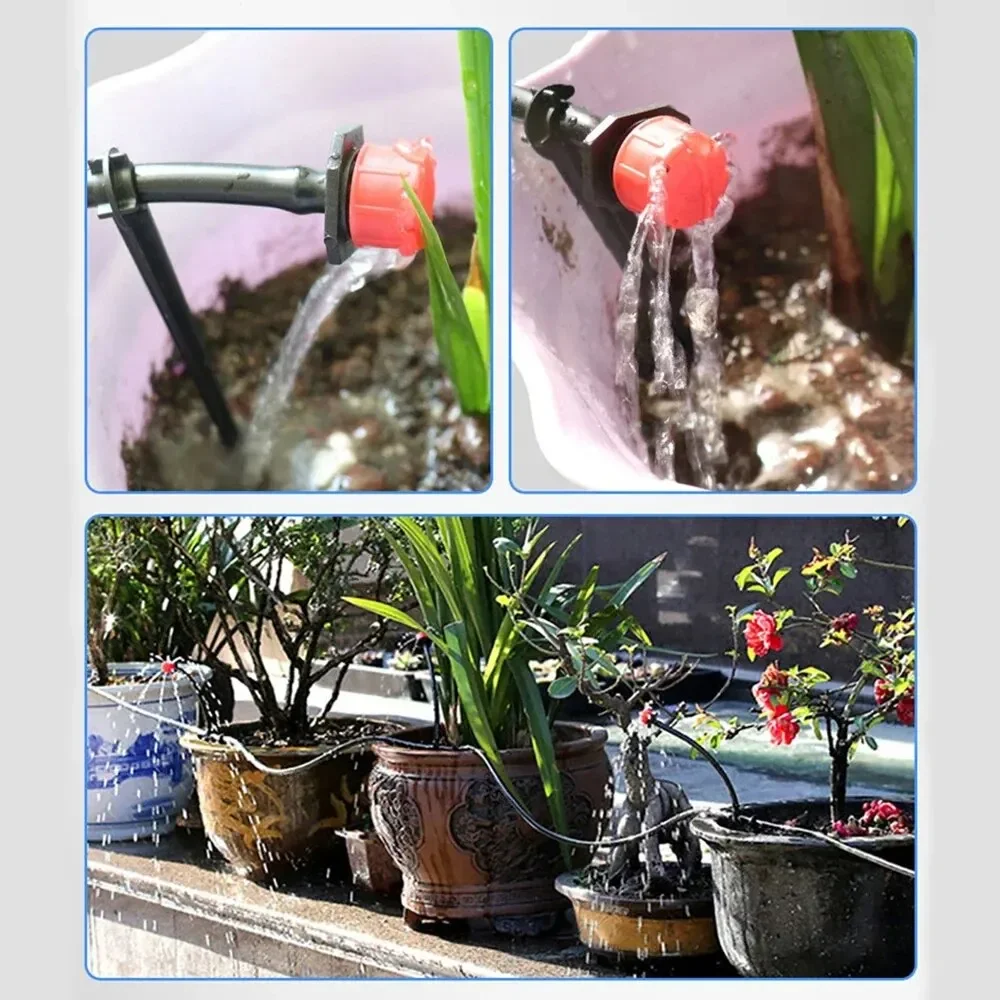 10/50szt Regulowane kroplowniki do nawadniania Zraszacze 1/4\'\' Emiter Dripper Micro Drip Irrigation Sprinklers do systemu nawadniania