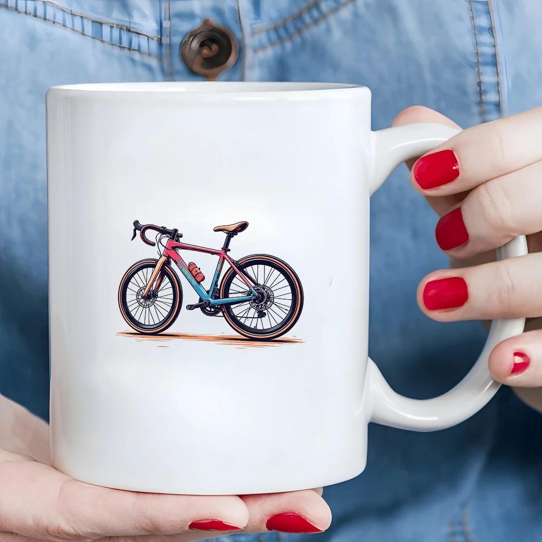 

Cartoon Energetic Bike Mug 11OZ Kids Cold & Hot Beverage Cup Christmas Gift Family Office Cup