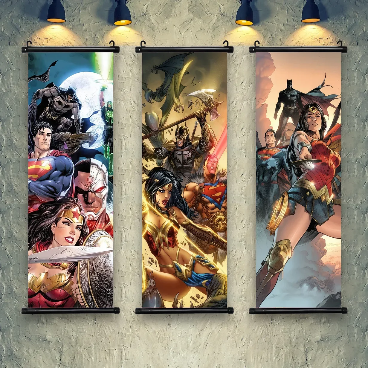 DC Wonder Woman Hanging Scroll Decor Movie Wallpaper Comic Poster Wall Artwork Canvas Painting Picture Print Home Decoration Art