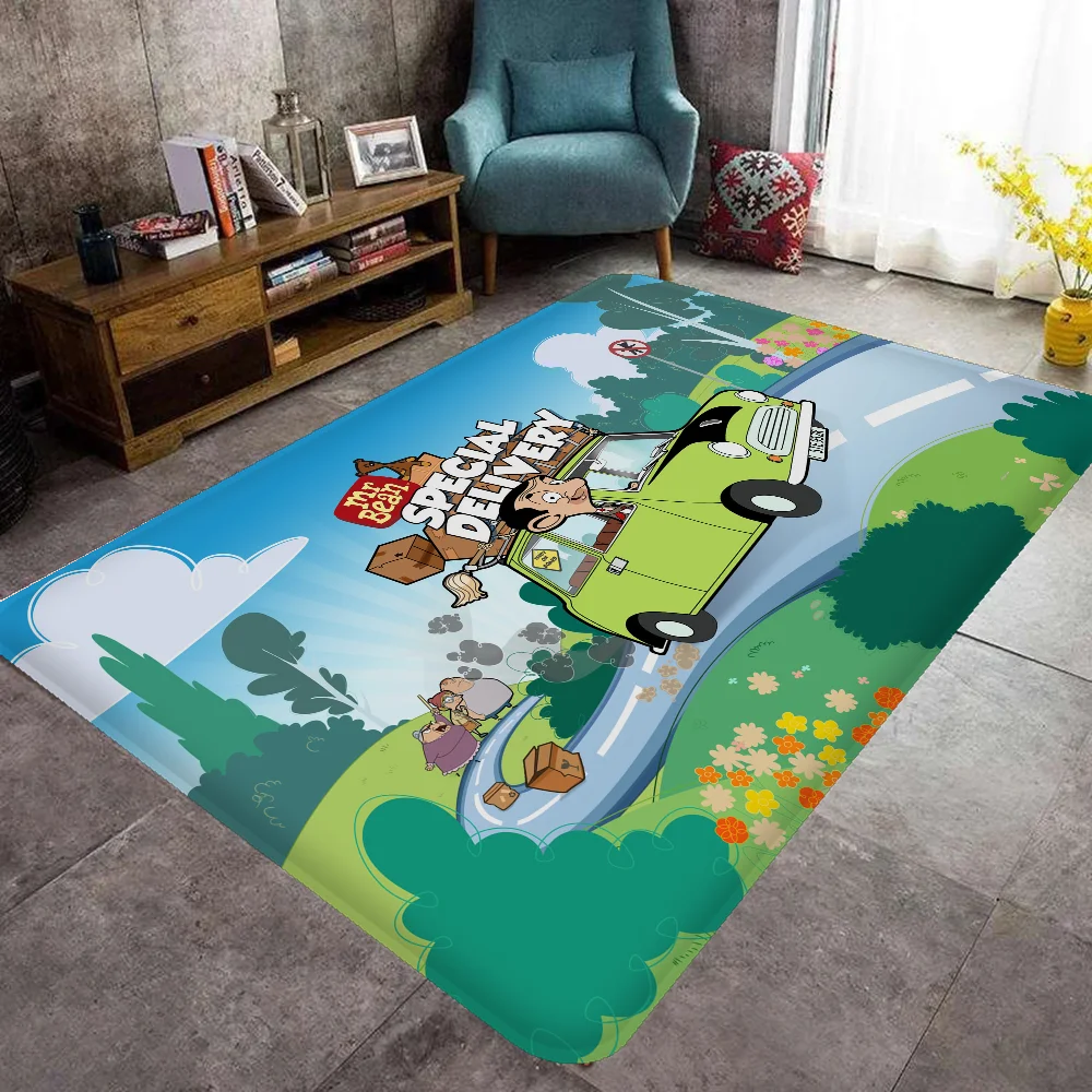 Mr-Bean CARTOON Floor Mat Bathroom Mat Anti-slip Absorb Water Long Strip Cushion Bedroon Mat Welcome Doormat