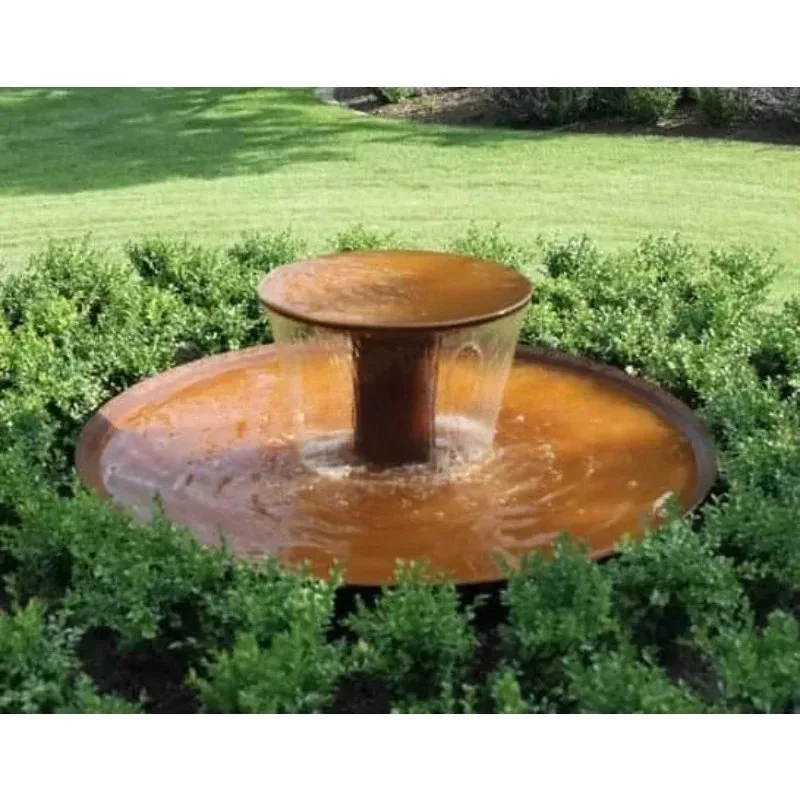 

Retro rust weathered steel waterfall water curtain