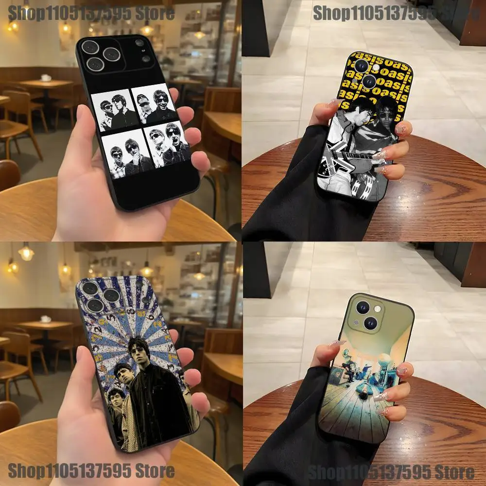 

Band O-Oasis Phone Case For iPhone 17,16,15,14,13,12,11,Pro,XS,Max,XR,Plus,E,SE4,Mini Black Soft Cover