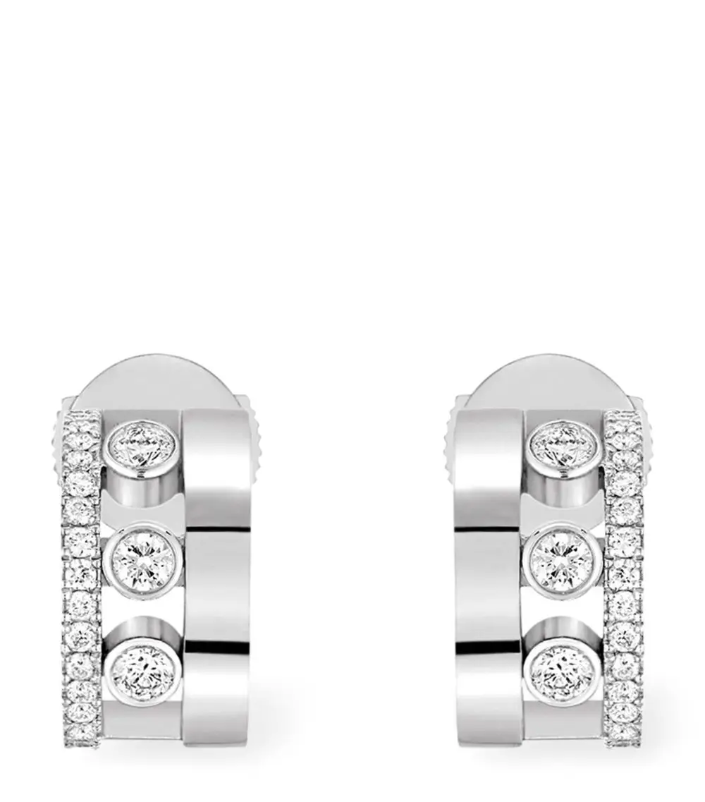 2024 Classic Fashion Diamond Half Hanging MOVE Series 925 Silver Women's Earrings, Bright and Beautiful, Suitable for Wearing