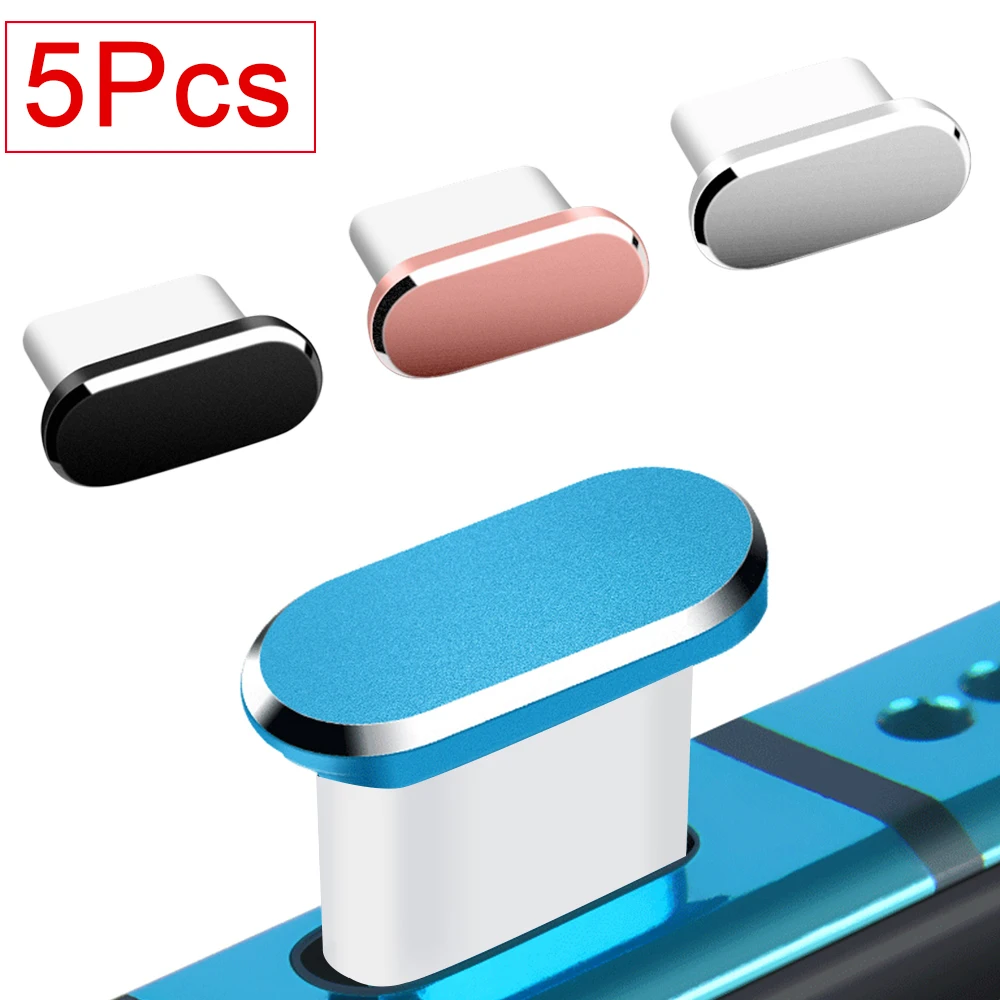 Luxury Metal Dust Plug USB Type C Mobile Phone Charging Port Dustplugs For Xiaomi POCO Redmi Samsung Huawei Dustproof Cover