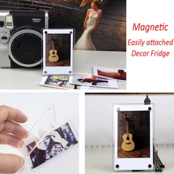 3 Inch Magnetic Photo Frame 1 Set For Fujifilm Instax Mini 12 11 9 40 7+ Film Camera Accessories Acrylic Fridge Picture Magnets